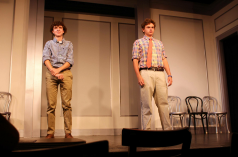 Michael (left) on stage performing at Second City in Chicago. 