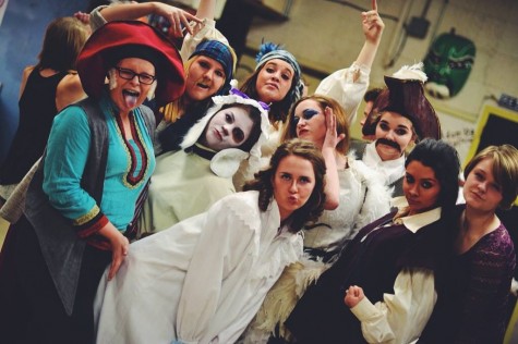 Peter Pan cast poses backstage in costume at the 2014 show