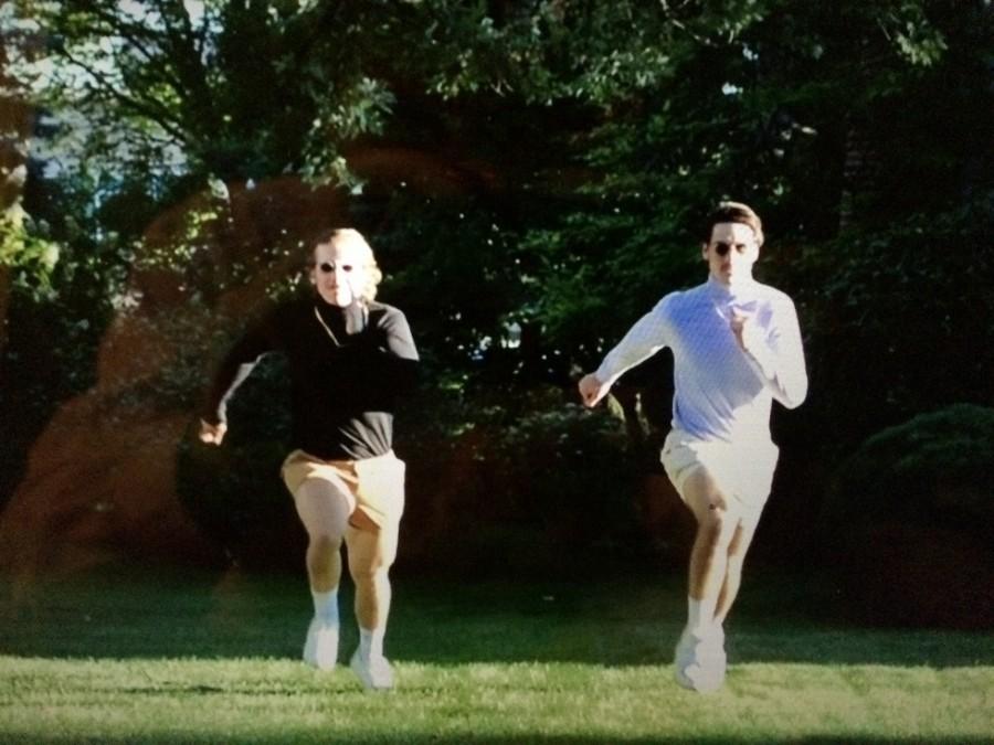 George and Adam running to save the day in their viral Homecoming video 