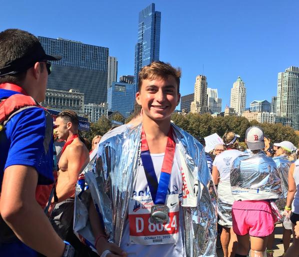 Tyler Scigousky after running the Chicago marathon.  Photo courtesy of Tyler Scigousky.
