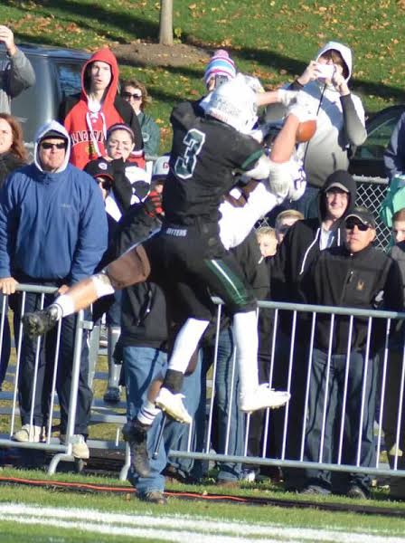 Kobe Easley knocks down a potential touchdown.  Photo courtesy of Kobe Easley.