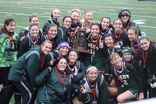 The Field Hockey Girls pose with their Second Place Trophy