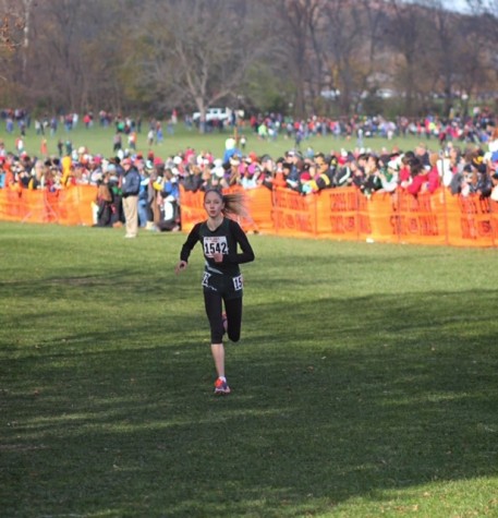 Graham running during a cross country race 