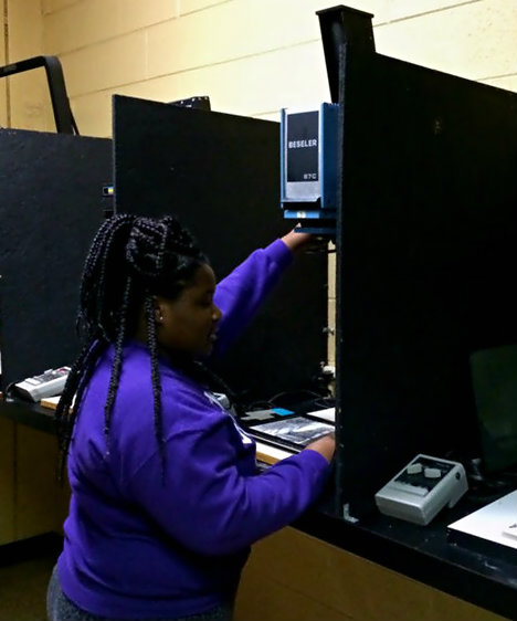 A student shows how Photography 1 creates their photographs.