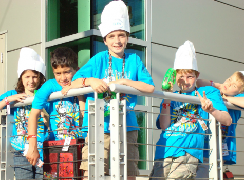 Elementary School friends Kathryn, Alex, Michael, Jake, and Jackson pose while in their Destination Imagination attire (from left to right). 