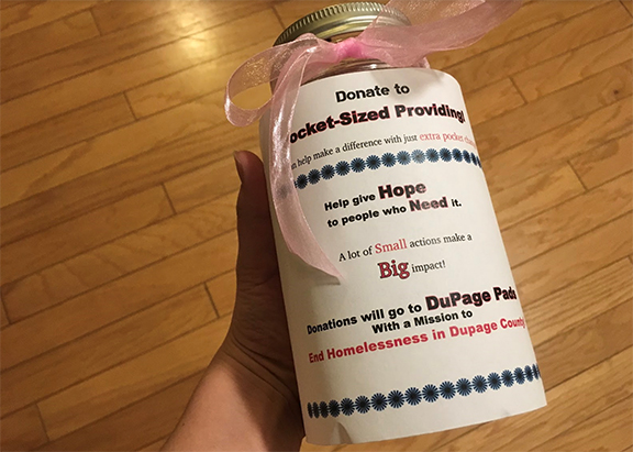 The reporters social action project for English 1H was to raise awareness about and collect donations for the DuPage Pads. 