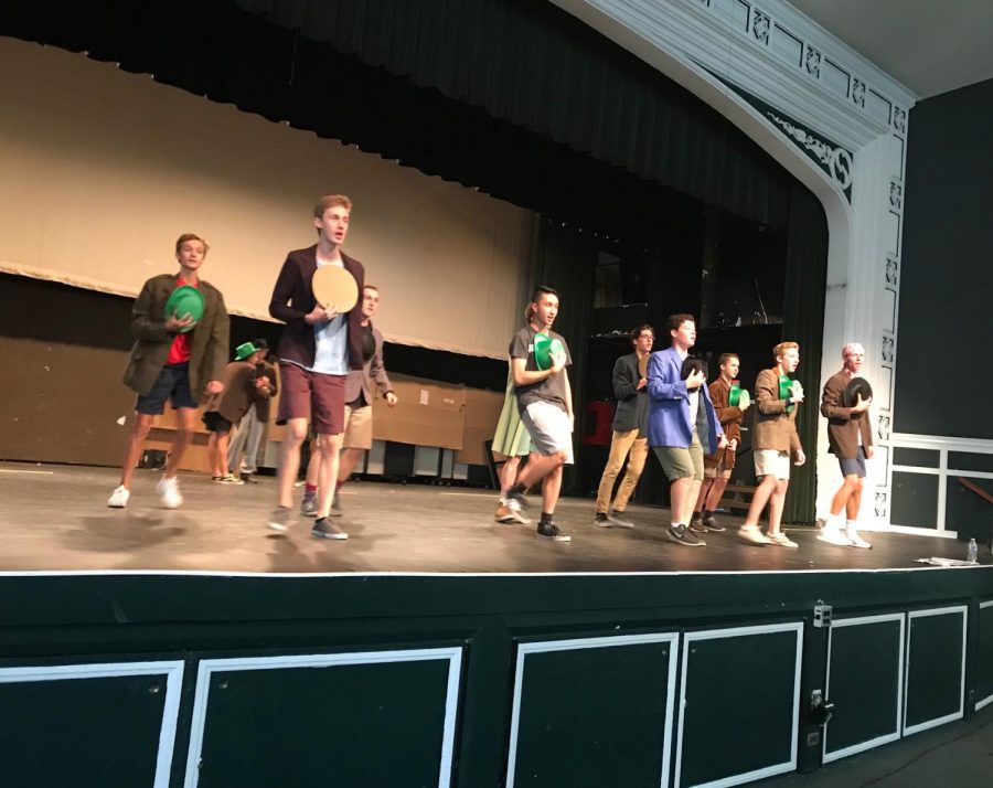 The cast rehearses a number called Old Established.